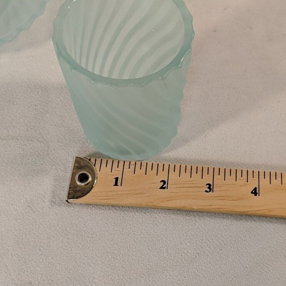 Andre Richard 1984 Green Satin Swirl Glass Cup plate & saucer Bedside Tumble Up - Picture 13 of 13